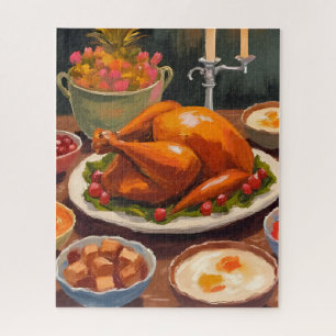 Thanksgiving-Dinner-Gemälde Aquarell