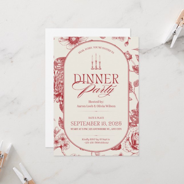 Thanksgiving Dinner Invitation  (Devant/Arrière en situation)
