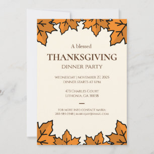 Thanksgiving‑Einladung – Druckbare Mitbring‑Party‑ Einladung