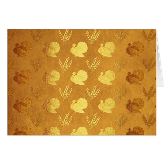 Thanksgiving en or avec la Turquie (Devant horizontal)