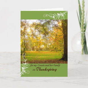 Thanksgiving Fall Colors for Cousin & her Family Feiertagskarte
