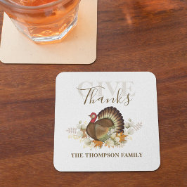 Thanksgiving Fall Party Decor Custom Rechteckiger Pappuntersetzer