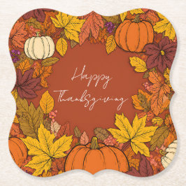 Thanksgiving Fall Pumpkin Greetings Untersetzer