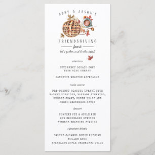 Thanksgiving Feed Watercolor Dinner Menu