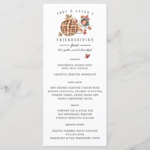 Thanksgiving Feed Watercolor Dinner Menu