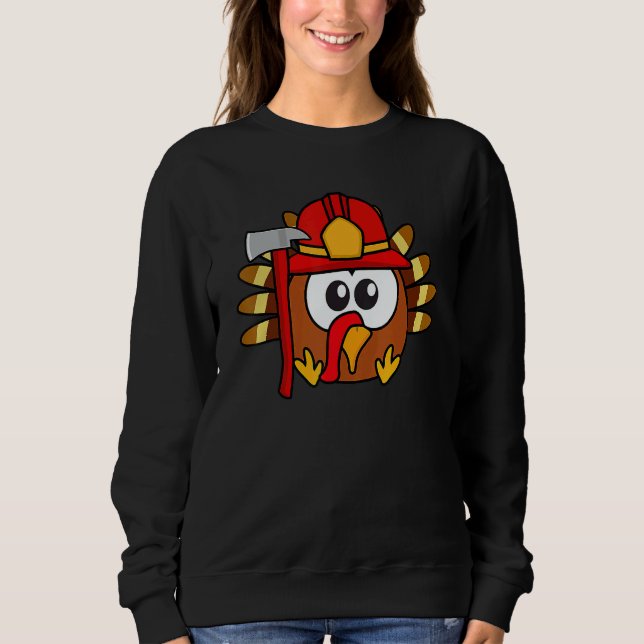 Thanksgiving Firefighter Turkey   Feast Day Sweatshirt (Vorderseite)