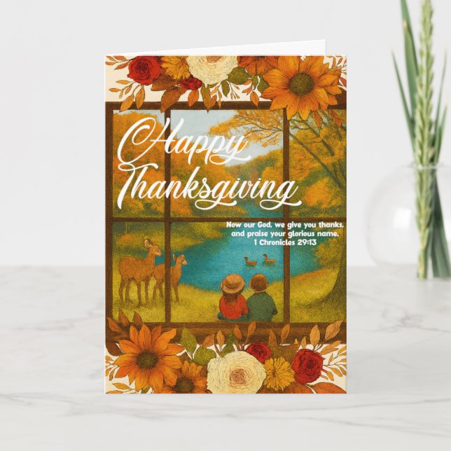 Thanksgiving Folded Greeting Card Karte (Vorderseite)