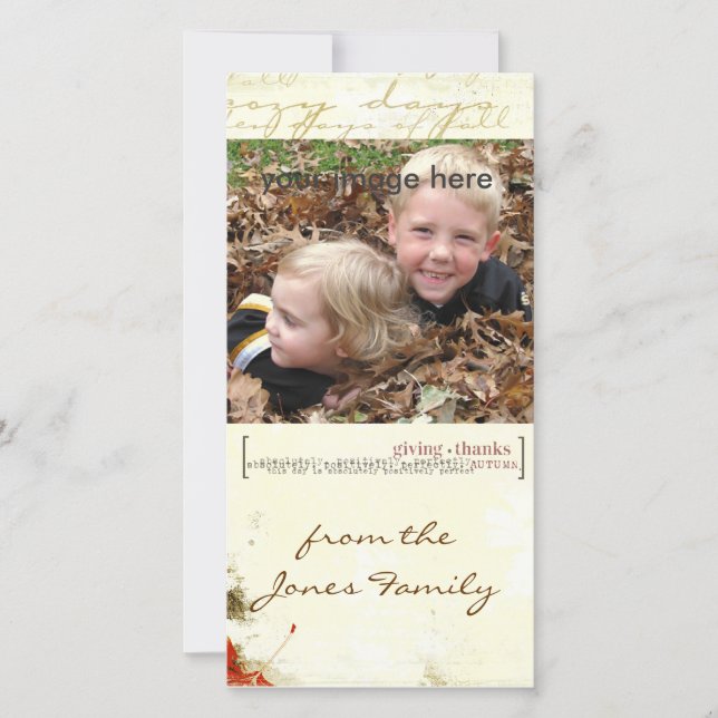 Thanksgiving Fotcard Feiertagskarte (Vorderseite)