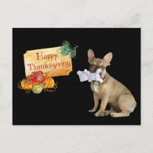 Thanksgiving Französische Bulldogge French Bulldog Postkarte