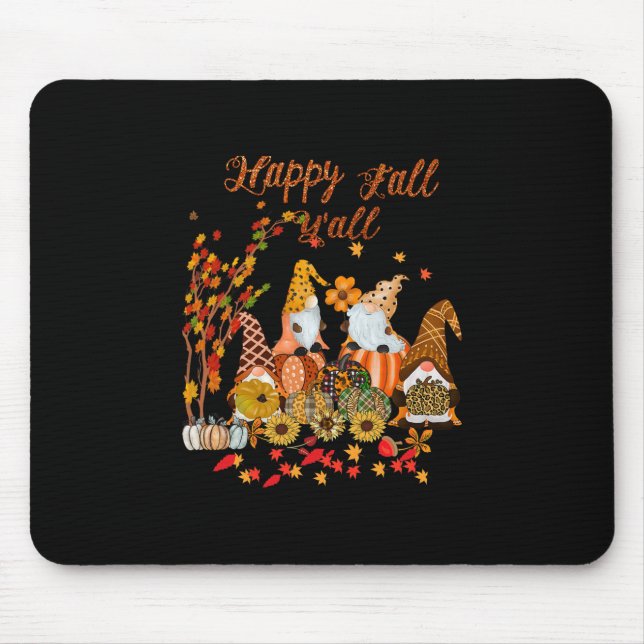 Thanksgiving Happy Fall Yall Gnome Leopard Mousepad (Vorne)