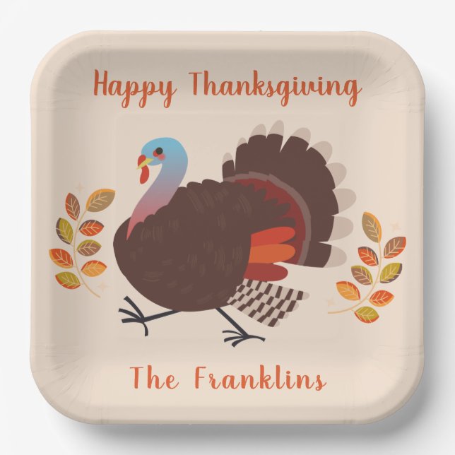 Thanksgiving in der Türkei Pappteller (Vorderseite)