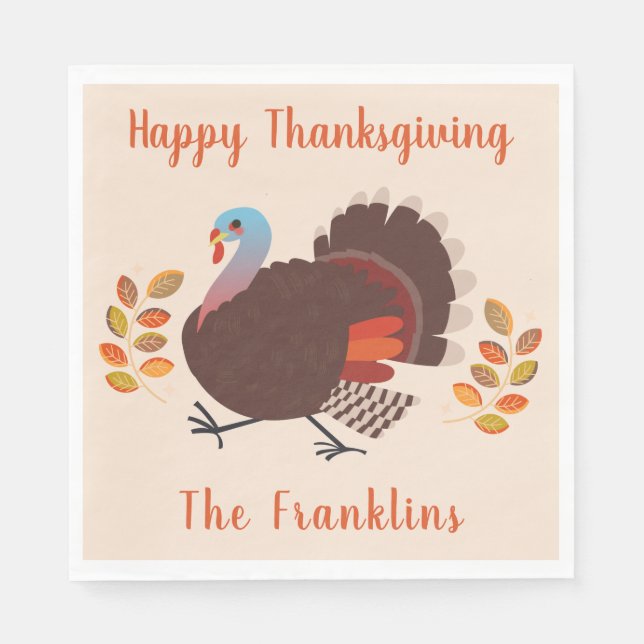 Thanksgiving in der Türkei Serviette (Vorderseite)