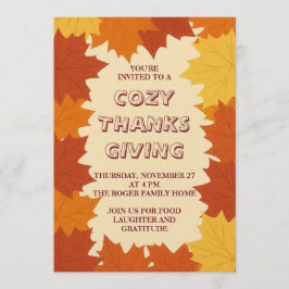 Thanksgiving Invitation – Autumn Leaves Fall  Einladung