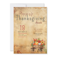 Thanksgiving Invitation Russe Citrouille Panier