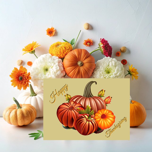 Thanksgiving invitation with pumpkins karte (Von Creator hochgeladen)