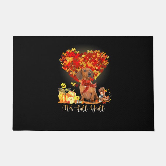 Thanksgiving It's Fall Y'all Dachshund Fußmatte (Vorderseite)