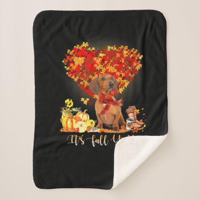 Thanksgiving It's Fall Y'all Dachshund Sherpadecke (Vorderseite)