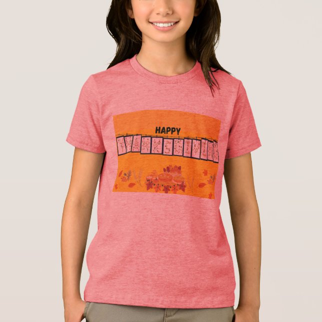 Thanksgiving (Jaune) Tshirts imprimés classiques (Recto)