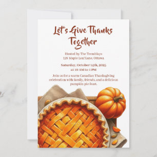 Thanksgiving Kanada Gemütliches Kürbiskuchen-Tre Einladung