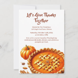 Thanksgiving Kanada Gemütliches Kürbiskuchen-Tre Einladung