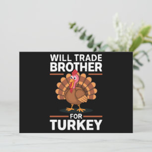 Thanksgiving-Kinder werden Bruder gegen Truthahn h Feiertagskarte