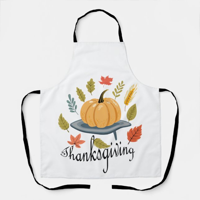 Thanksgiving Leaves and Pumpkin in Autumn colors Schürze (Vorderseite)