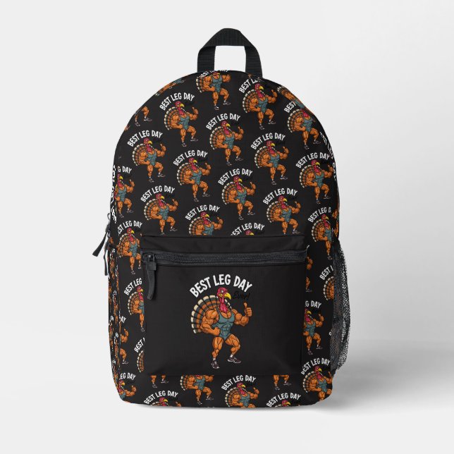 Thanksgiving Leg Day Backpack Bedruckter Rucksack (Vorderseite)