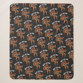 Thanksgiving Leg Day Sherpa Blanket Sherpadecke