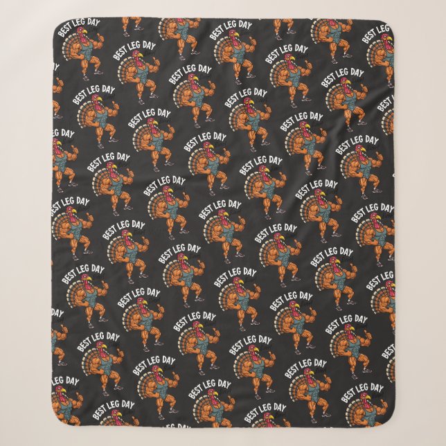 Thanksgiving Leg Day Sherpa Blanket Sherpadecke (Vorderseite)
