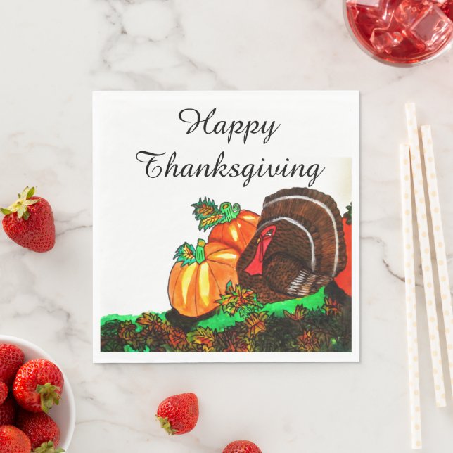 THANKSGIVING MAJESTIC TURKEY  SERVIETTE (Beispiel)