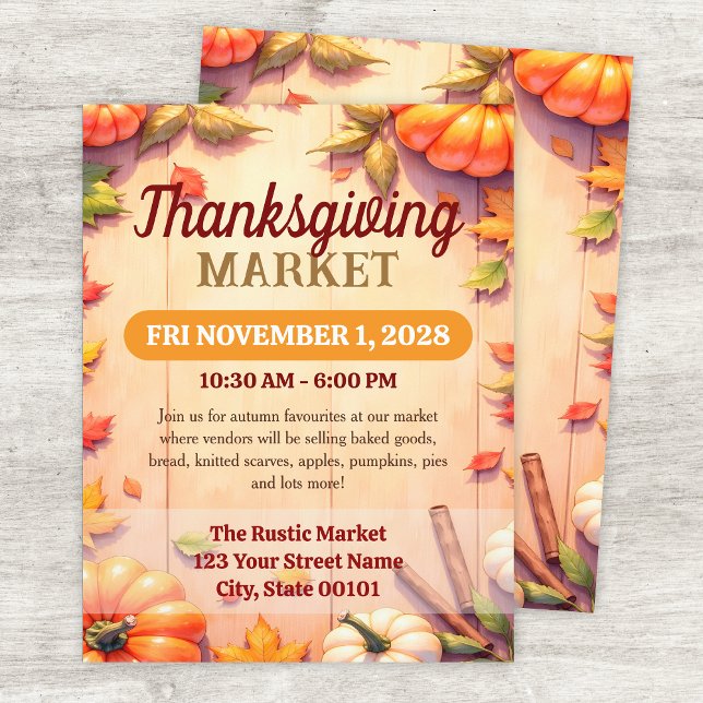Thanksgiving Market Autumn Event Flyer Template (Von Creator hochgeladen)
