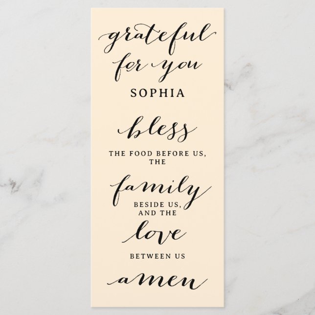 Thanksgiving Menu double face et Place Card Pray (Devant)