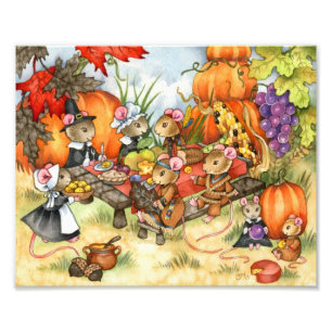 Thanksgiving Mice - Belle impression d'art