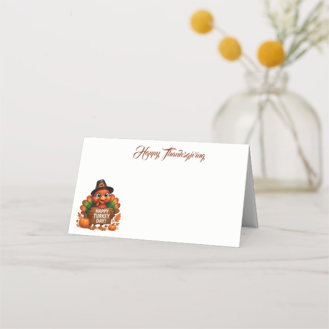 Thanksgiving Name Place Card Platzkarte (Vorderseite)