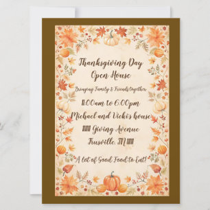 Thanksgiving Open House Fête Invitation