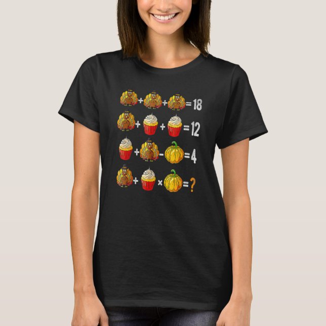 Thanksgiving Order Of Operations Quiz Math Teacher T-Shirt (Vorderseite)