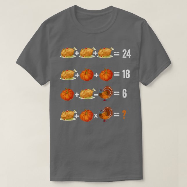 Thanksgiving Order of Operations Quiz Math Teacher T-Shirt (Design vorne)