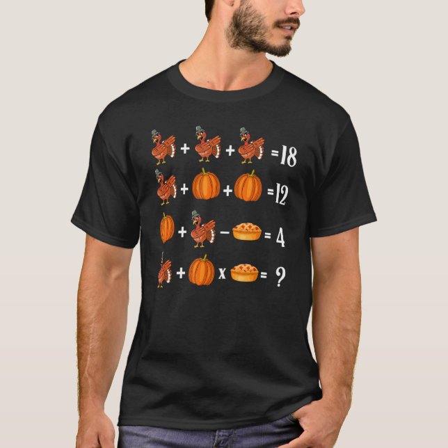 Thanksgiving Order Of Operations Quiz Mathematics  T-Shirt (Vorderseite)