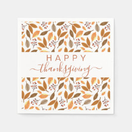 Thanksgiving Paper Napkins – Fall Leaves Design Serviette