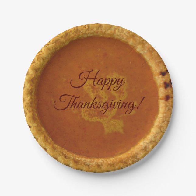 Thanksgiving Paper Plate With Pumpkin Pie Pappteller (Vorderseite)