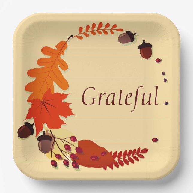 Thanksgiving-Papierteller Pappteller (Vorderseite)