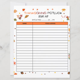 Thanksgiving Potluck Inscrivez-Vous À La Feuille D