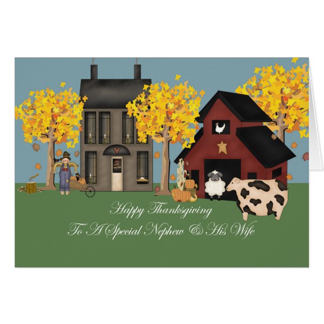 Thanksgiving primitif de neveu et d'épouse de (Devant horizontal)