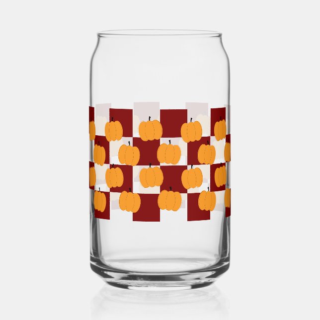 Thanksgiving Pumpkin Can Glass Fall Home Decor (Recto)