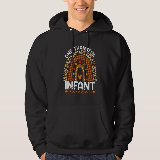 Thanksgiving Rainbow Leopard One Thankful Infant T Hoodie (Vorderseite)