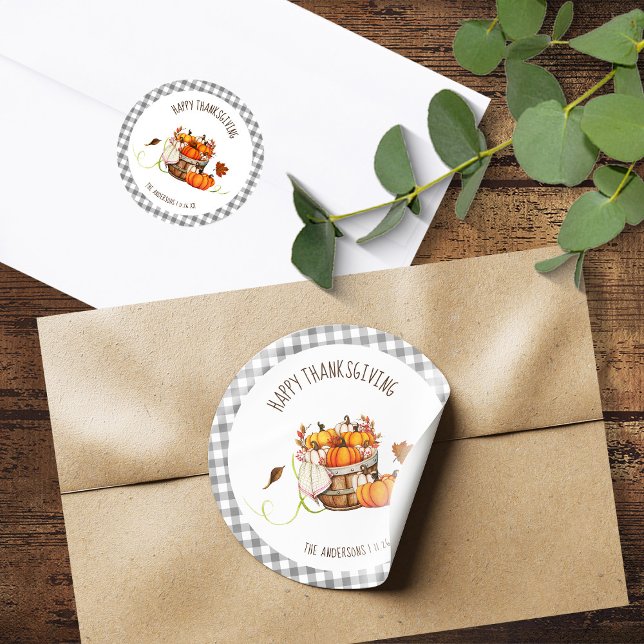 Thanksgiving  runder aufkleber (Von Creator hochgeladen)