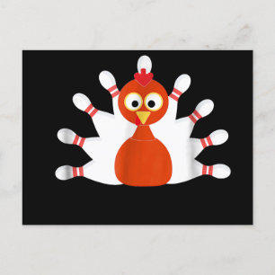 Thanksgiving - Sport Truthahn und Bowling Einladungspostkarte