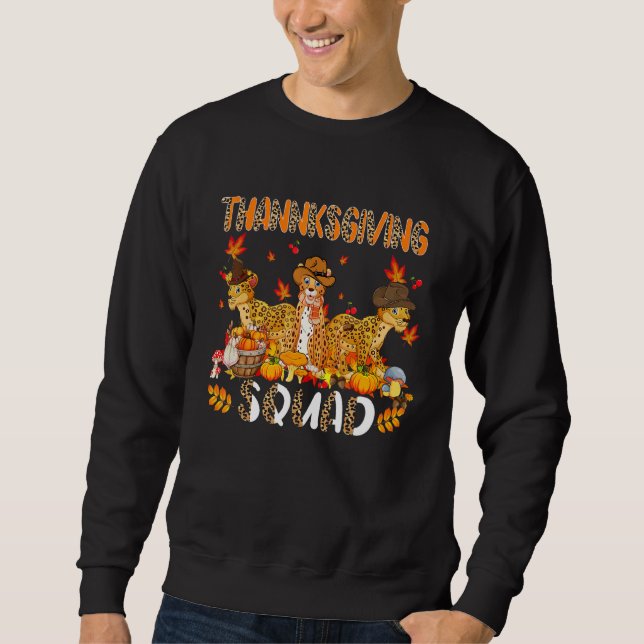 Thanksgiving Squad Leopard Three Fall Leopards Wea Sweatshirt (Vorderseite)