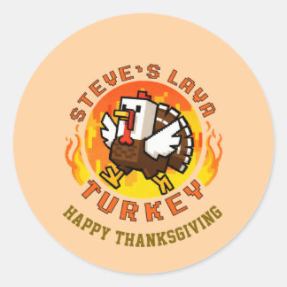 Thanksgiving Steve's Lava Turkey Plate Runder Aufkleber