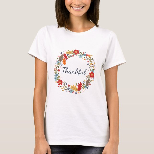Thanksgiving-T-T-Shirt Fall Glücklicherweise Krumm T-Shirt (Vorderseite)